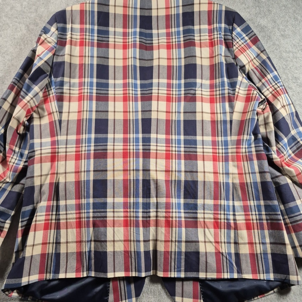 Tommy Hilfiger Mens Plaid 100% Cotton Multi-color 2 Btn Blazer Sport Coat 46R - Picture 6 of 10